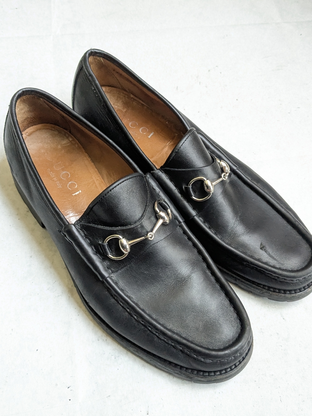 Gucci Horsebit Loafers Black Men 12.5 Rubber Platform